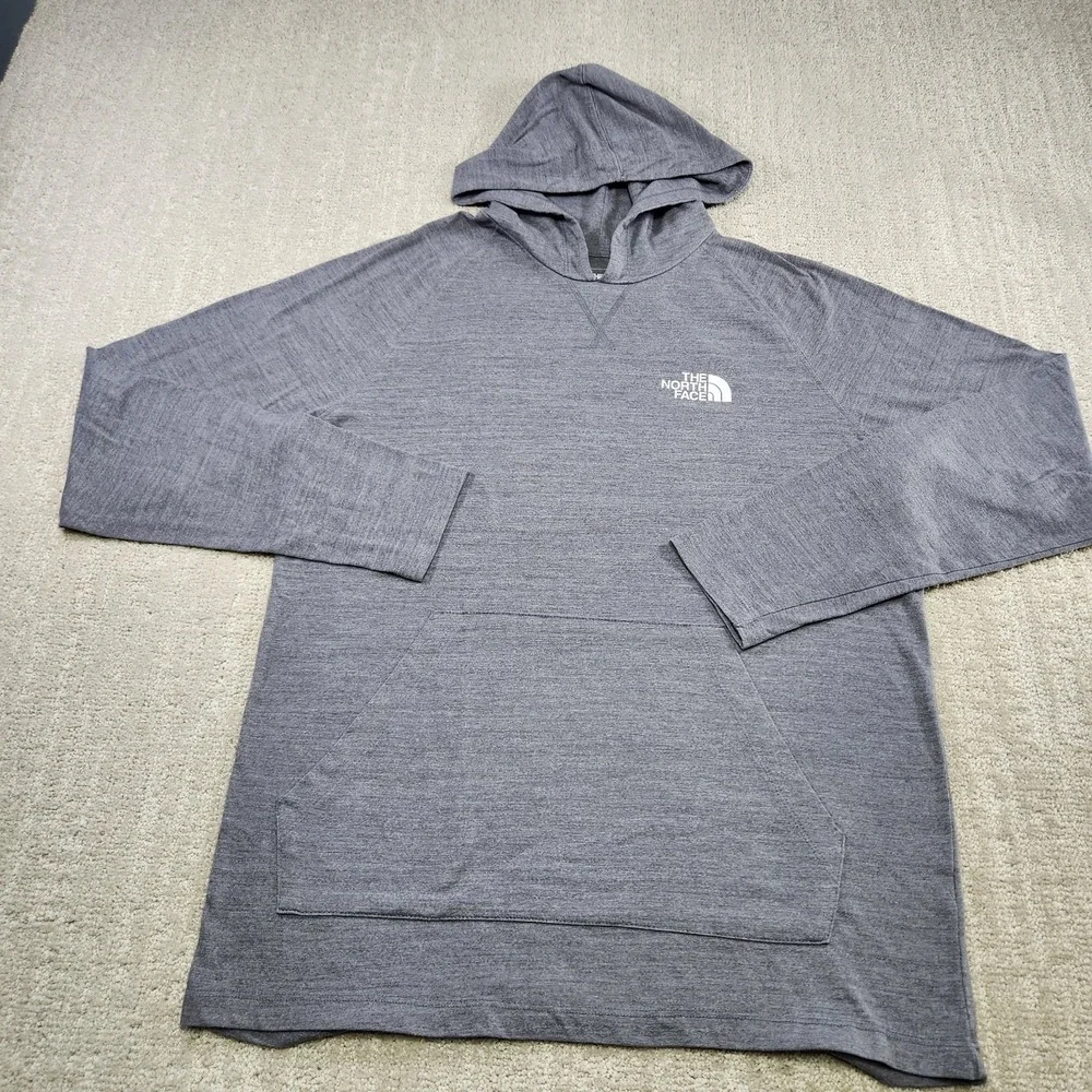 North Face‎ Hoodie Men Medium Classic Fit Lightweight Stretch Gray Athleisure